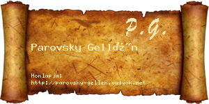 Parovsky Gellén névjegykártya